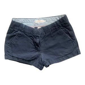 J. Crew 2" Inseam Navy Chino Shorts, Size 6